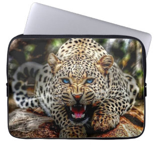 Blue Mit Augen Leopard Laptopschutzhülle