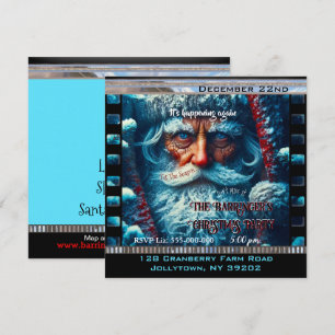 Blue Mit Augen Santa Snowy Schönes Weihnachtsfest  Einladung