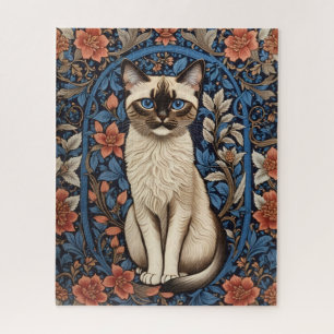 Blue Mit Augen Siamese Cat William Morris Inspirie