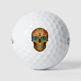 Blue Mit Augen Sugar Skull Zombie Golf Balls Golfball