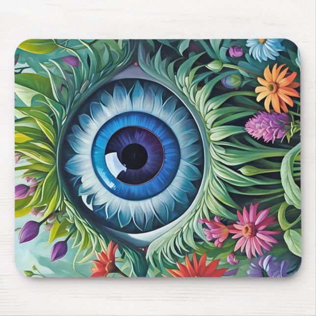 Blue Mit Augen Susan Mousepad (Vorne)
