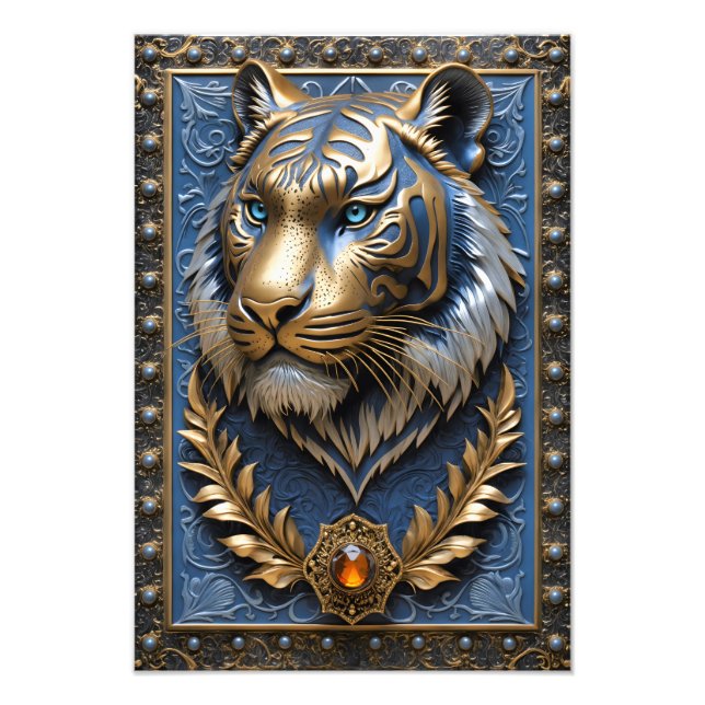 Blue Mit Augen Tiger Fotodruck (Vorne)