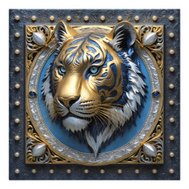 Blue Mit Augen Tiger Fotodruck