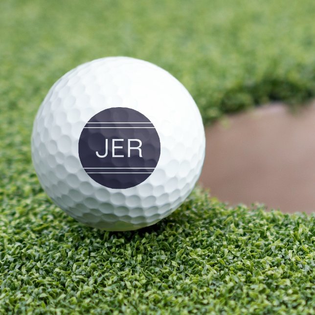 Blue Mit Monogramm Initial Personalisiert Golfer Golfball (Von Creator hochgeladen)