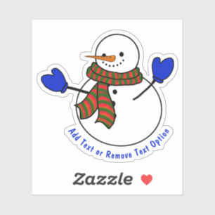 Blue Mittens Snowman Weihnachten Aufkleber