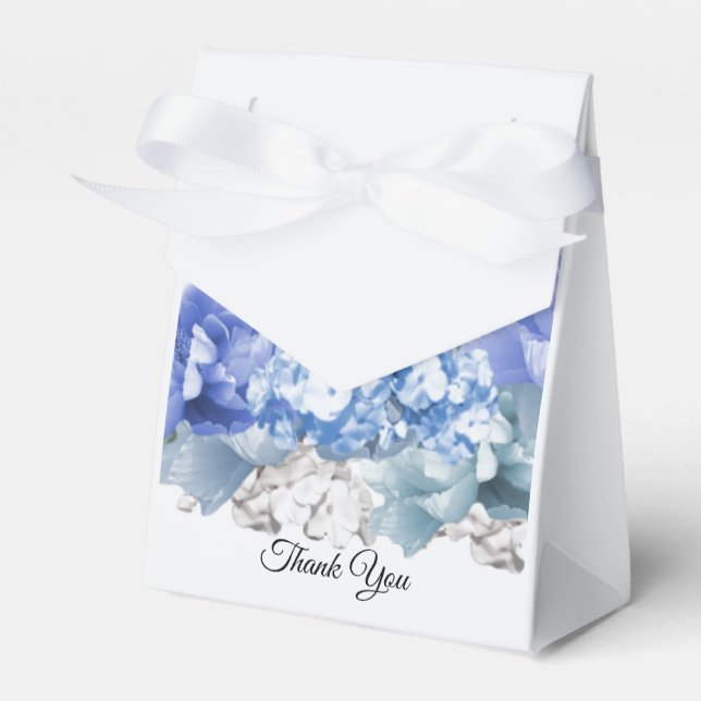 Blue Mixed Floral Favor Box Geschenkschachtel (Vorderseite)
