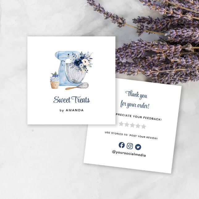 Blue Mixer Vielen Dank Quadratische Visitenkarte (Von Creator hochgeladen)