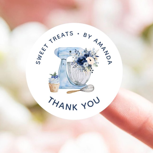 Blue Mixer Vielen Dank Runder Aufkleber (Von Creator hochgeladen)