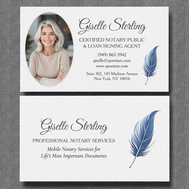 Blue Mobile Notary Public Modern Foto Visitenkarte (Von Creator hochgeladen)