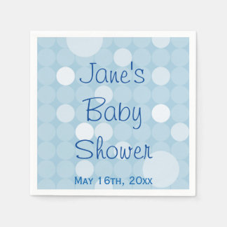 Blue Mod Polka Dot Baby Dusche Napkins Serviette
