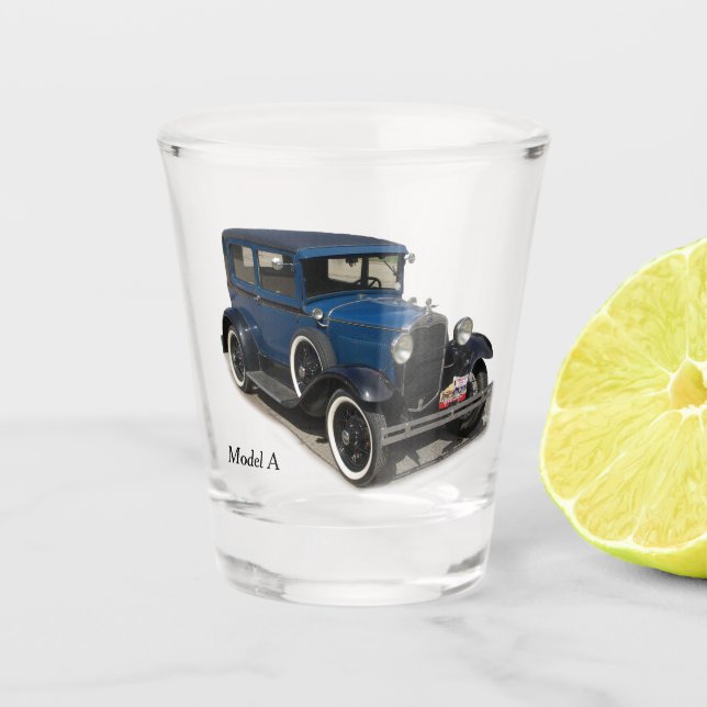 Blue Model A Shotglas Schnapsglas (Vorderseite)