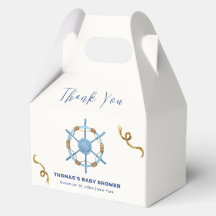 Blue Modern Ahoy Nautical Boy Baby Dusche
