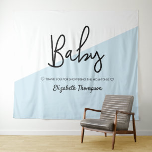Blue Modern Backdrop Babydusche Begrüßungszeichen Wandteppich