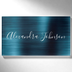 Blue Modern Beruflich Business Metallic Foil Namenschild
