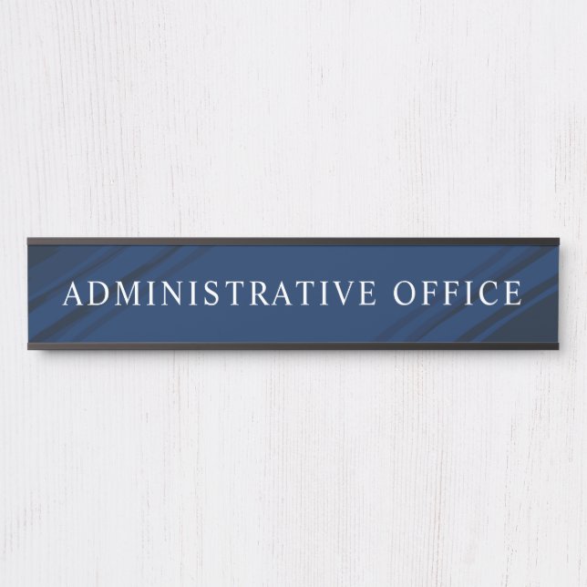 Blue Modern Beruflich Plate Admin Office Türschild (Vorderseite )