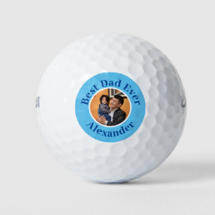 Blue Modern Best Vater Ever Foto hinzufügen   Name Golfball