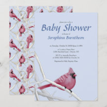 Blue Modern Christmas Kardinal Bird Baby Dusche