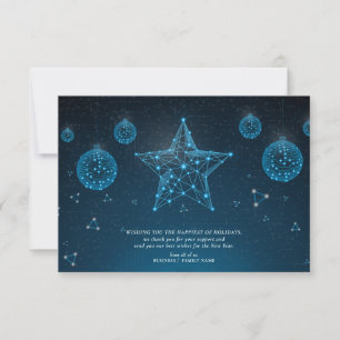 Blue Modern Christmas Star Corporate Logo Business Mitteilungskarte