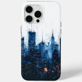Blue Modern Cityscape Case-Mate iPhone Hülle