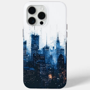 Blue Modern Cityscape Case-Mate iPhone Hülle