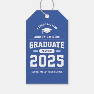 Blue Modern Class of 2025 Abschluss Blank Geschenkanhänger