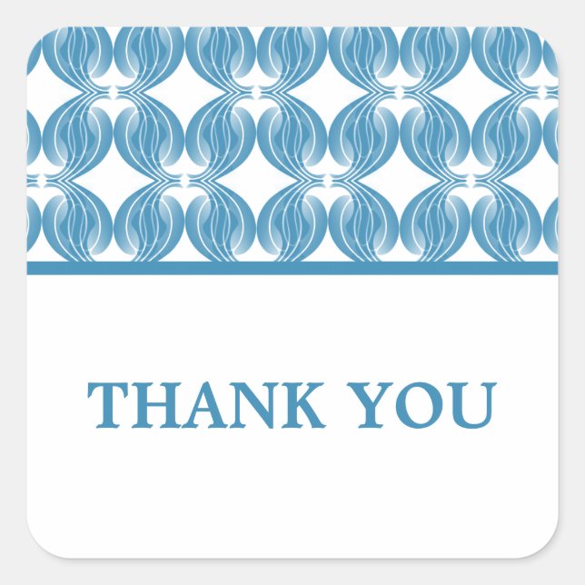 Blue Modern Deko Danke Stickers (Vorderseite)