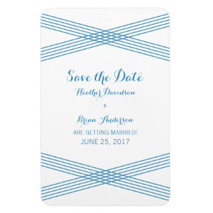 Blue Modern Deko Save the Date Magnet