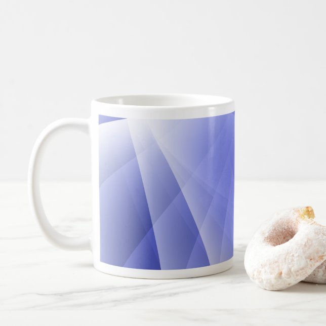 Blue Modern Digital Background Kaffeetasse (Mit Donut)