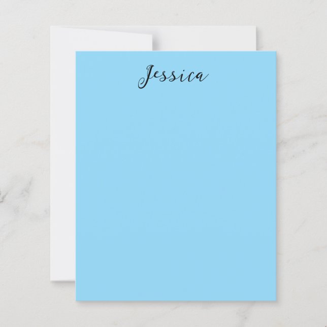 Blue Modern Elegant Plain Simple Professional Name (Vorderseite)