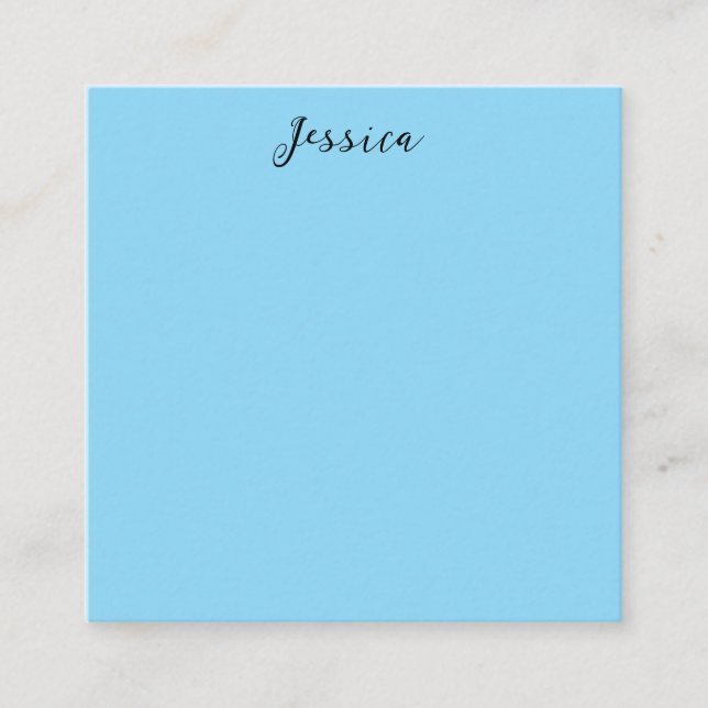 Blue Modern Elegant Plain Simple Professional Name Begleitkarte (Vorderseite)