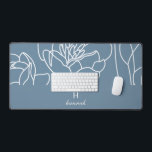 Blue Modern Elegant Wildflower Monogram Name Schreibtischunterlage<br><div class="desc">This monogram name modern elegant boho wildflower pattern would look beautiful in your home,  accessorizing your living space to new a new heightened look. If you would like to personalize this product,  please contact the designer.</div>