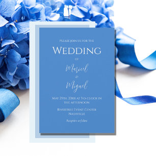 Blue Modern Elegante Wedding Einladung