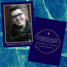 Blue Modern Foto Graduate Abschluss Ankündigung