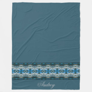 Blue Modern Gemustert Designer Fleecedecke
