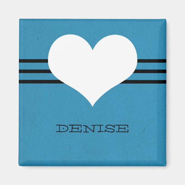 Blue Modern Heart Magnet (Vorne)