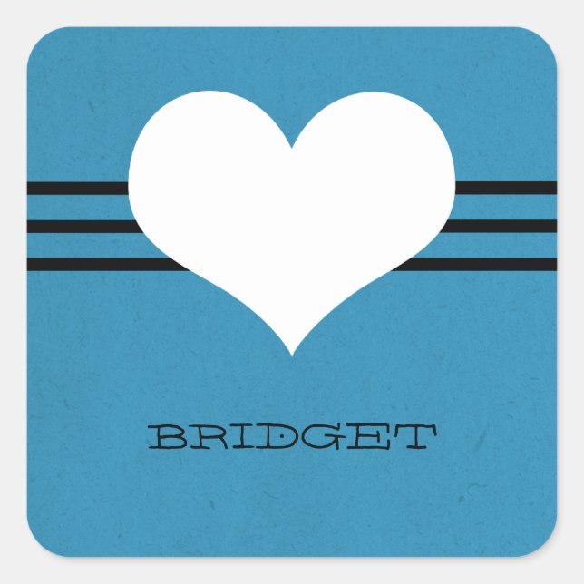 Blue Modern Heart Stickers (Vorderseite)