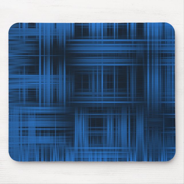 Blue Modern Kariert Mousepad (Vorne)