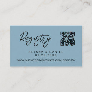 Blue Modern QR Code Ehering Brand Brussel Begleitkarte