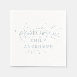 Blue Modern Rainbow and stars White Baby Dusche Serviette