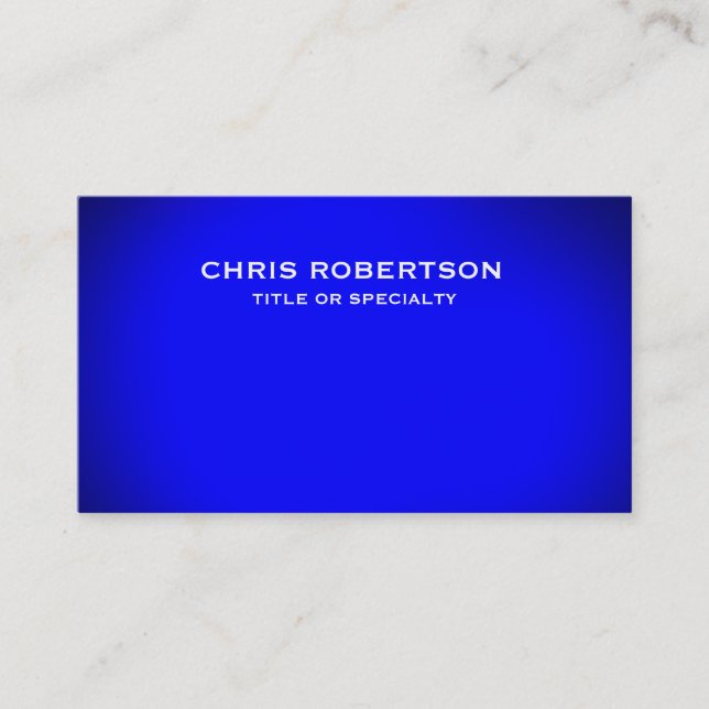 Blue Modern Simple Schlicht Business Card Visitenkarte (Vorderseite)