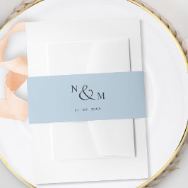 Blue Modern Simple Wedding Invitation Bly Band