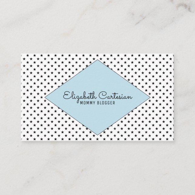 Blue Modern Stars Business Card Telefonnummerkarte (Vorderseite)
