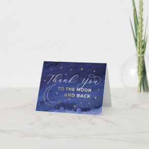 Blue Modern To the Moon and Back Merci Cartes