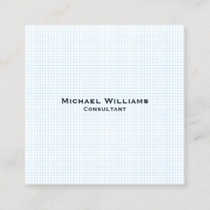 Blue Modern Trendy Karos Minimalistisch Beruflich Quadratische Visitenkarte
