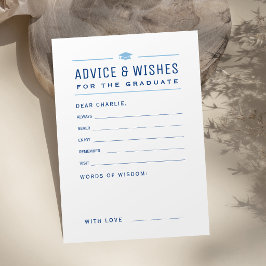Blue Modern Typography Graduate advice & wishes  Hinweiskarte