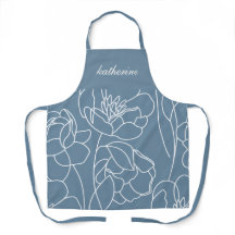 Blue Modern Wildflower Custom Name