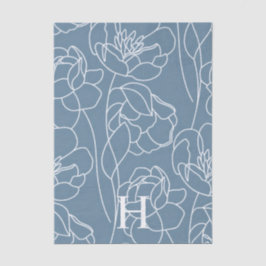Blue Modern Wildflower Seidenpapier