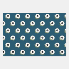 Blue Modern Wreath Custom Firmenlogo Geschenkpapier Set