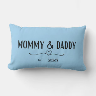 Blue Mommy & Daddy Est. Jahreskissen Lendenkissen