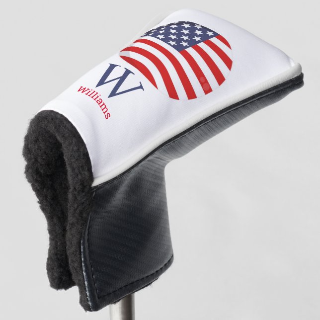 Blue Monogram AMERICA Golf Head Cover Golf Headcover (3/4 Vorderseite)